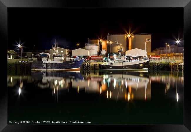 Peterhead Harbour Night Photo Framed Print by Bill Buchan