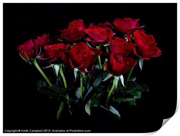 Red Roses Print by Keith Campbell
