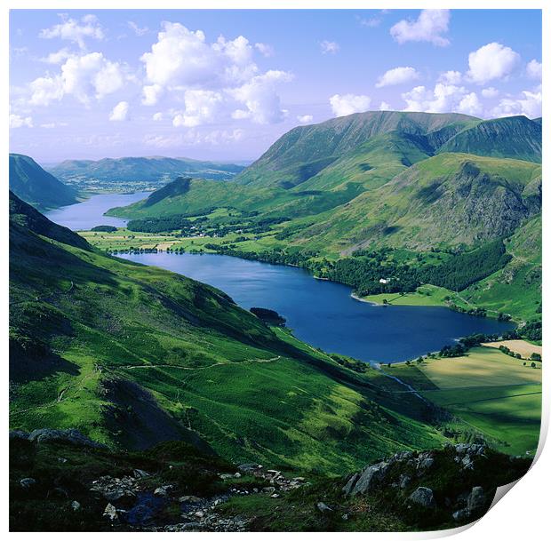 Buttermere and Crummock Water Print by Maggie McCall