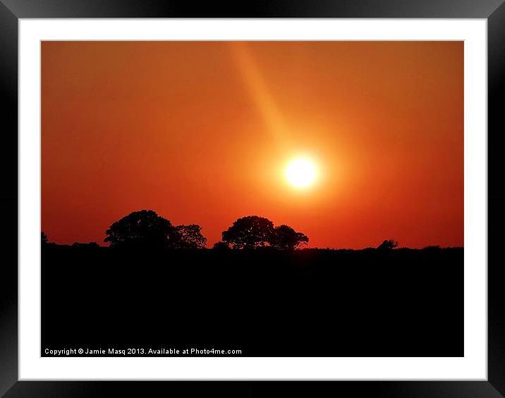 Flaming Horizon Framed Mounted Print by Anna Lewis
