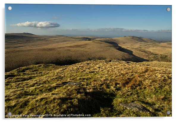 Dartmoor view from Steeperton Tor Acrylic by Pete Hemington