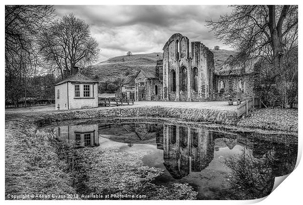 Abbey Reflections Print by Adrian Evans