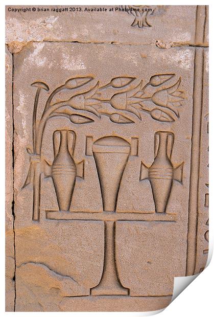 Dendera Carving  11 Print by Brian  Raggatt