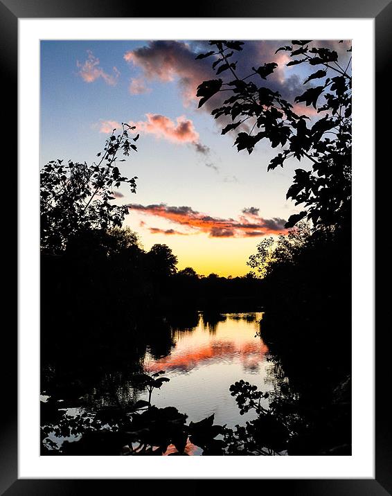 River Sunset Framed Mounted Print by Mark Llewellyn