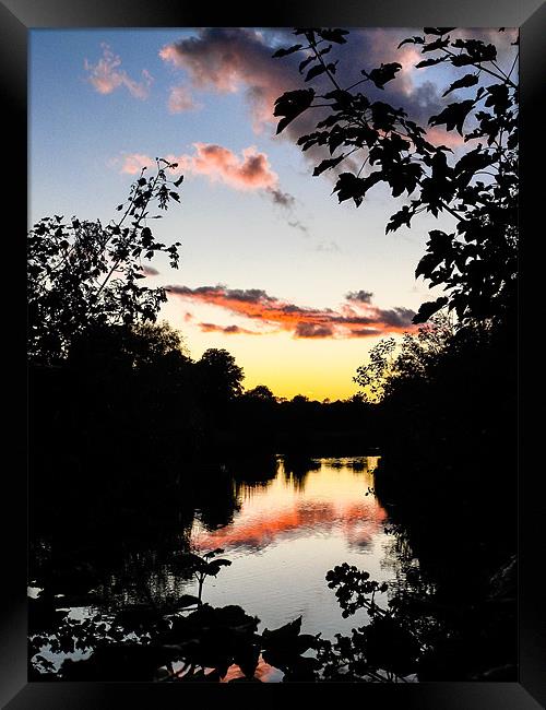 River Sunset Framed Print by Mark Llewellyn