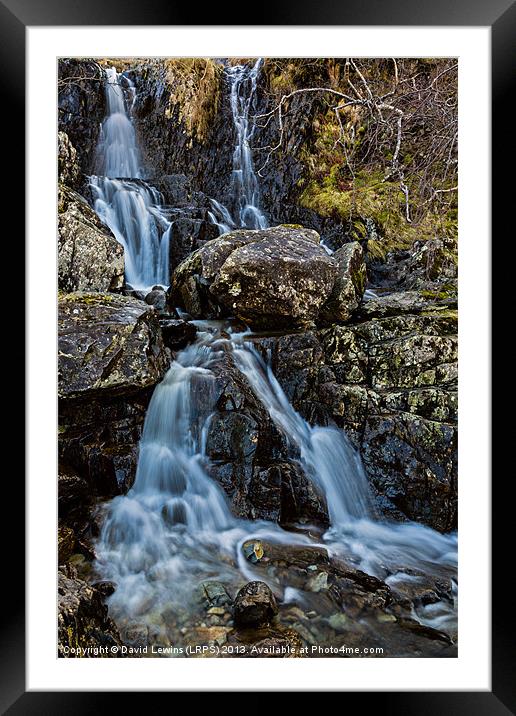 Angle Tarn Falls Framed Mounted Print by David Lewins (LRPS)