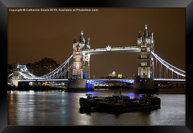 Tower Bridge at Night Framed Print by Catherine Fowler
