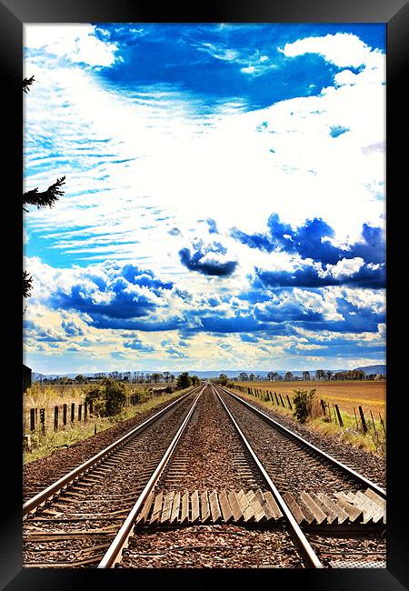 Train tracks Framed Print by robert garside