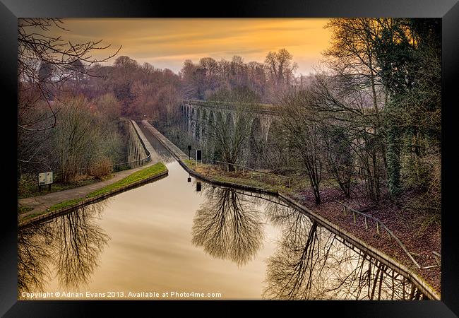 Chirk Aqueduct Wales Framed Print by Adrian Evans