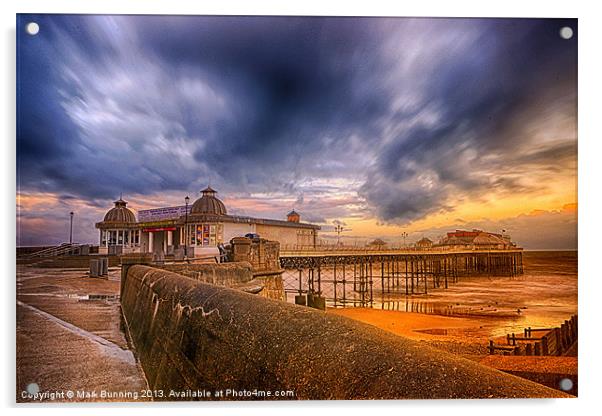 A storm brewing over Cromer Pier Acrylic by Mark Bunning