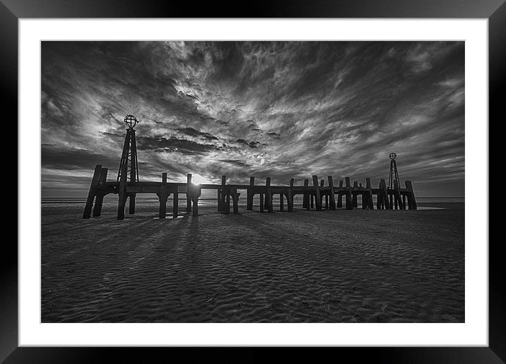 Pier End Sunset Framed Mounted Print by Aran Smithson