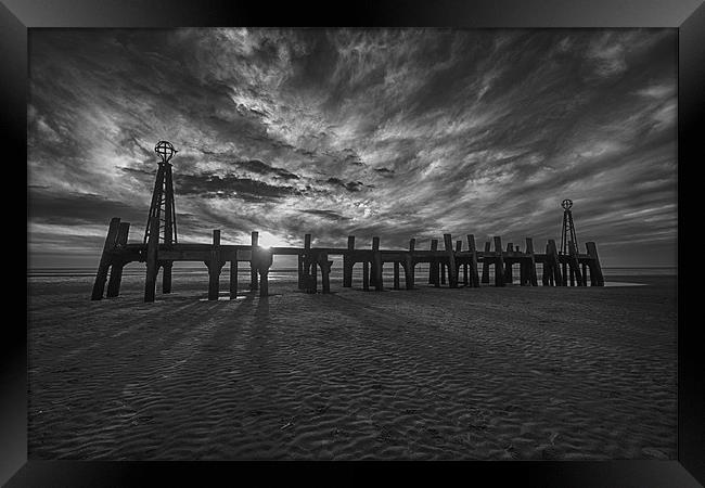 Pier End Sunset Framed Print by Aran Smithson