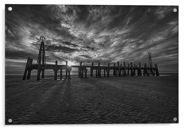 Pier End Sunset Acrylic by Aran Smithson