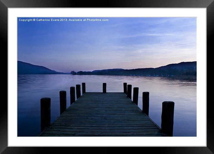 Coniston Jetty Sunset Framed Mounted Print by Catherine Fowler