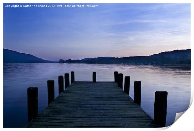 Coniston Jetty Sunset Print by Catherine Fowler
