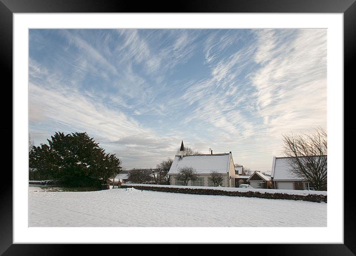 Winter at Rudston Framed Mounted Print by David Hollingworth