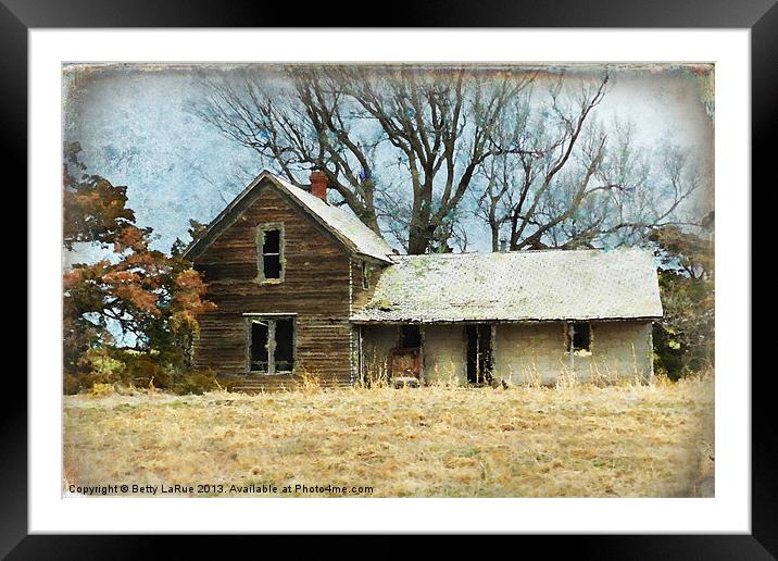 Old Abandoned Farm House Framed Mounted Print by Betty LaRue