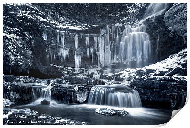 Winter Wonders at Scaleber Force (BW) Print by Chris Frost