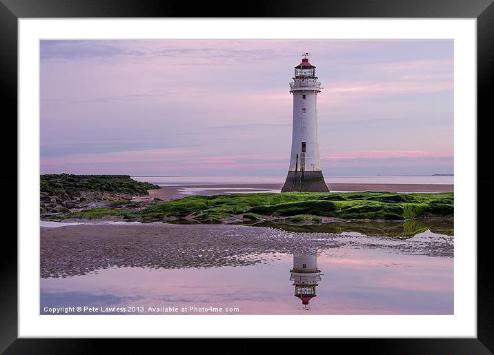 Lighthouse reflection Framed Mounted Print by Pete Lawless