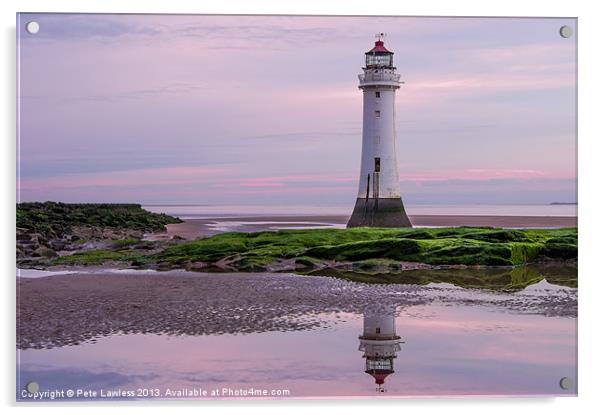Lighthouse reflection Acrylic by Pete Lawless