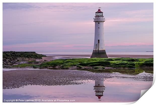 Lighthouse reflection Print by Pete Lawless