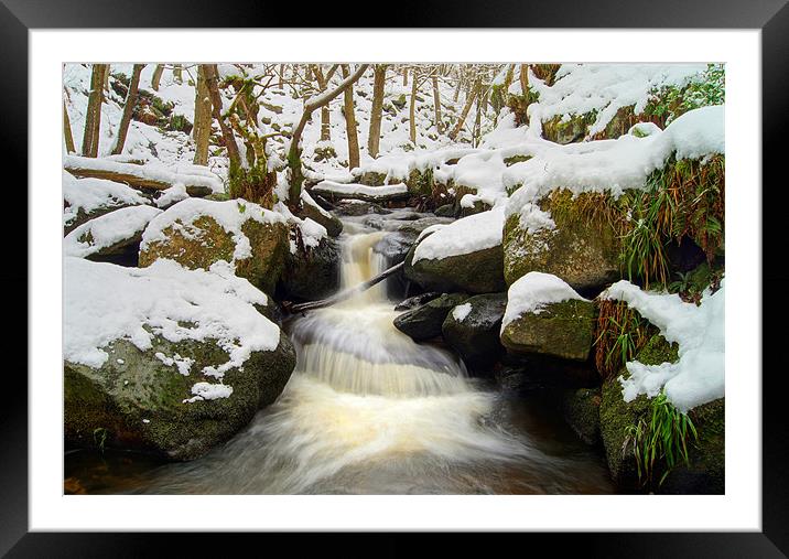 Winter In Padley Gorge Framed Mounted Print by Darren Galpin