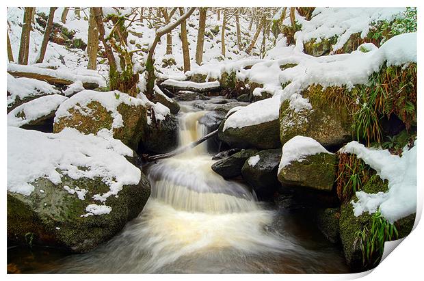 Winter In Padley Gorge Print by Darren Galpin