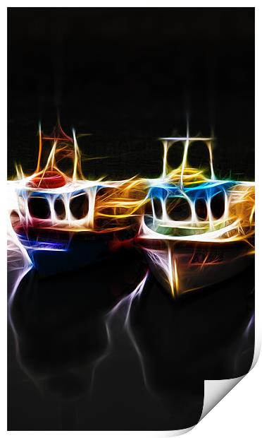 Light Boats Print by Fraser Hetherington