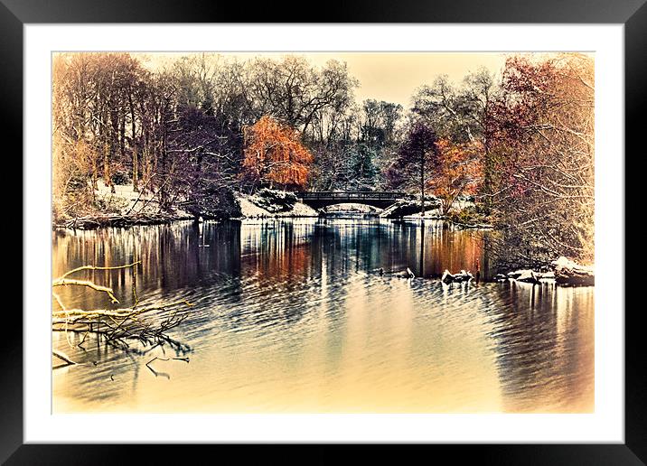 Kelsey Park Water colour Conversion Framed Mounted Print by Dean Messenger