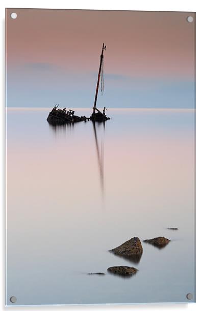 Flat calm shipwreck Acrylic by Grant Glendinning