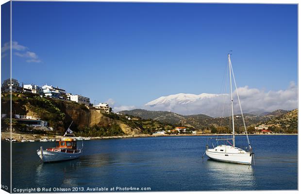 Warm harbour cold mountain Canvas Print by Rod Ohlsson