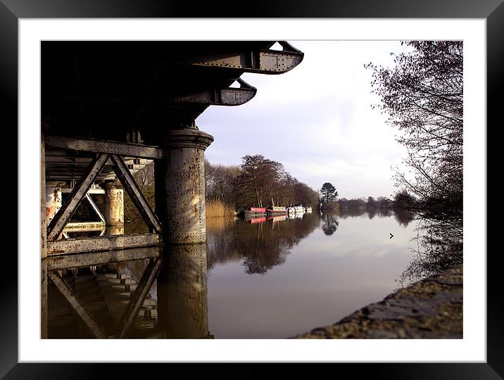 Canal boats on the Thames near Oxford. Framed Mounted Print by mike lester