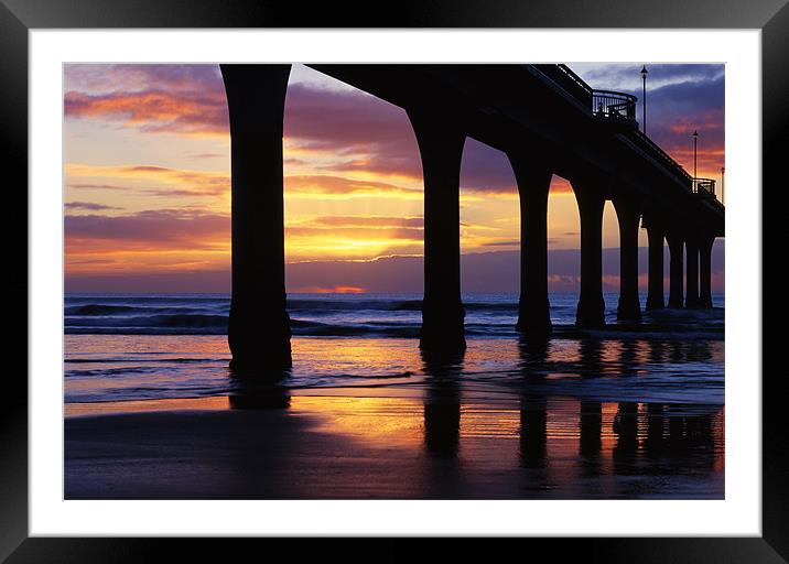 Sunrise New Brighton Pier, New Zealand Framed Mounted Print by Maggie McCall