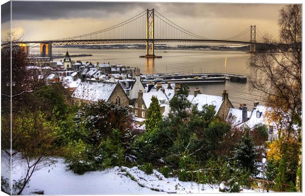 Queensferry Harbour and Road Bridge Canvas Print by Tom Gomez