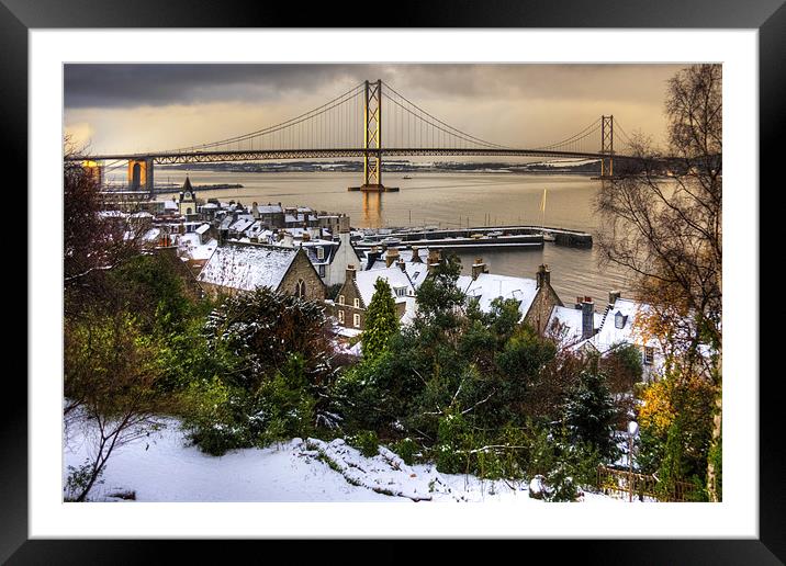 Queensferry Harbour and Road Bridge Framed Mounted Print by Tom Gomez