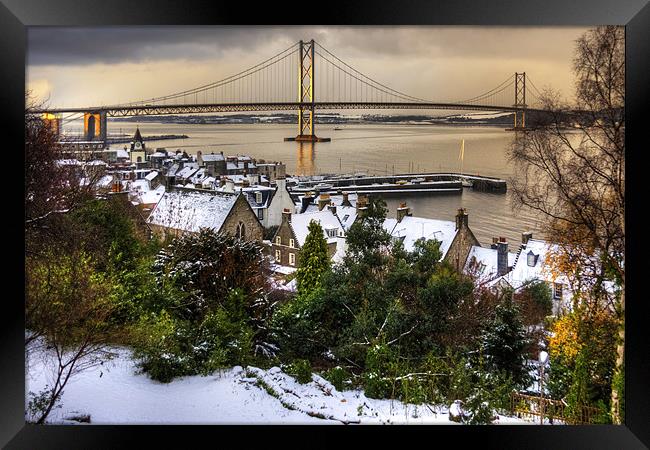 Queensferry Harbour and Road Bridge Framed Print by Tom Gomez