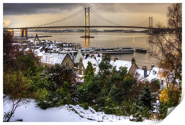 Queensferry Harbour and Road Bridge Print by Tom Gomez