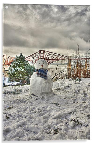 Snowman Acrylic by Tom Gomez