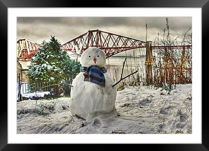 Snowman - cropped Framed Mounted Print by Tom Gomez