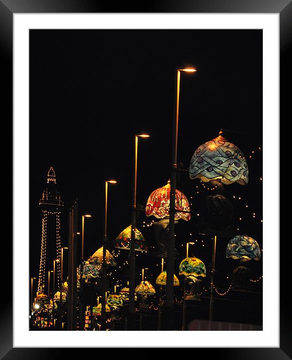 Blackpool at Night Framed Mounted Print by Maisie Sinclair