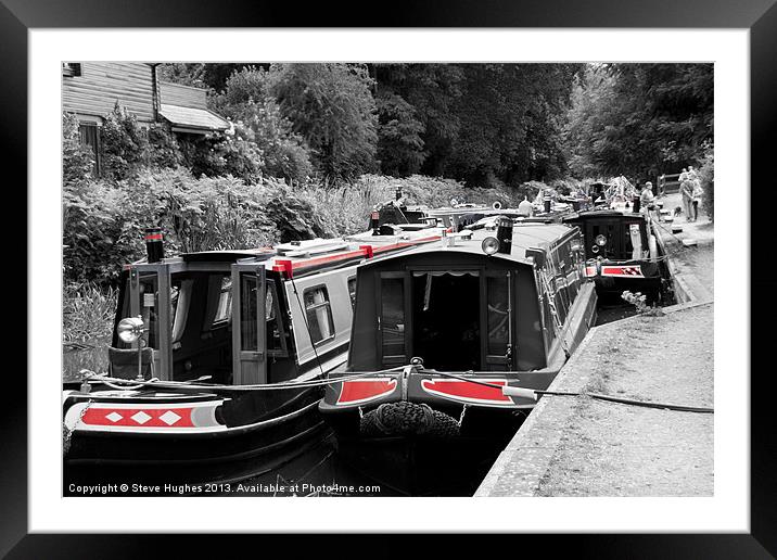 Boats on the Basingstoke Canal Framed Mounted Print by Steve Hughes
