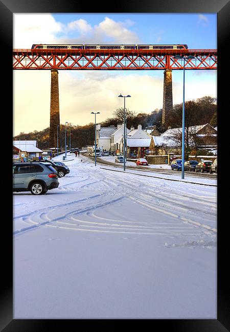 Queensferry Promenade in the snow Framed Print by Tom Gomez