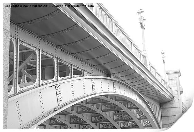 The lines of Southwark Bridge Print by David Wilkins