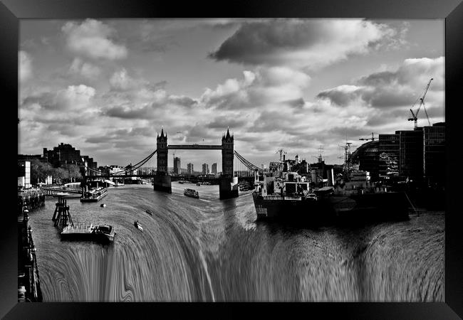 River Thames Waterfall Framed Print by David Pyatt