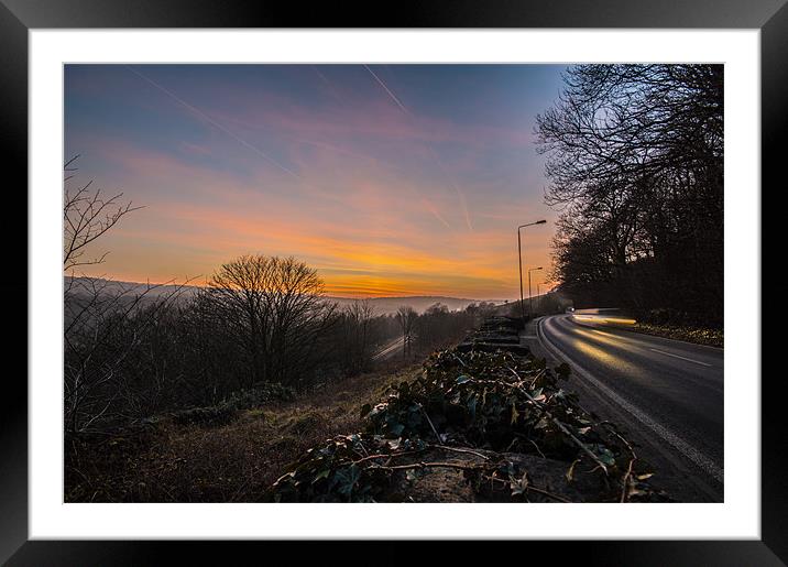 Road At Night Framed Mounted Print by Phil Tinkler