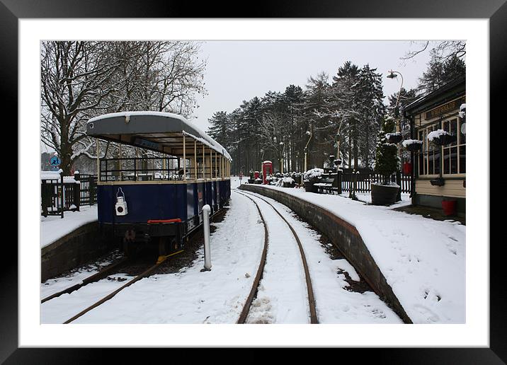 Snowy Railway Platform Framed Mounted Print by Alan Winter