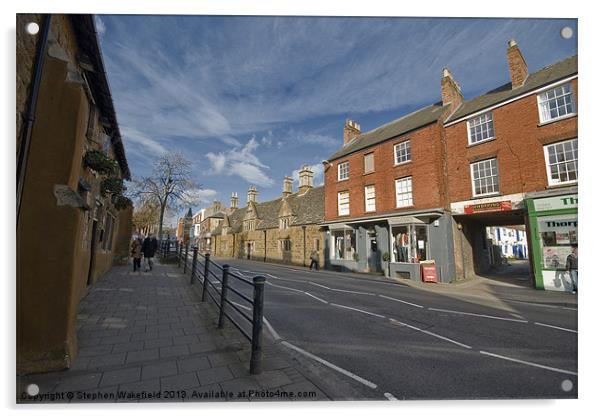 Melton Mowbray Street Acrylic by Stephen Wakefield