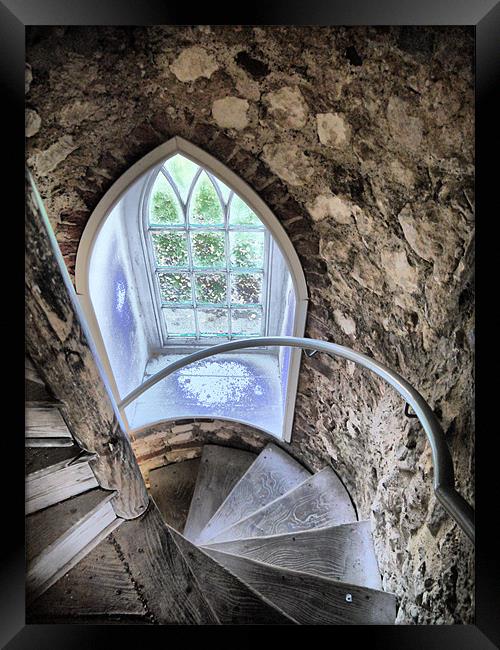 Lewes Castle Window Framed Print by Larry  Davis