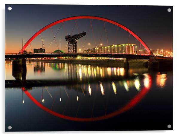 Glasgow Clyde Arc Bridge Acrylic by Grant Glendinning