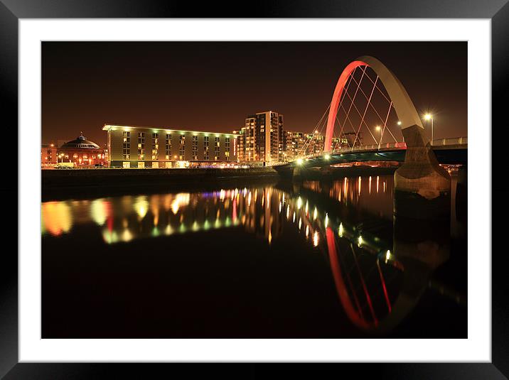 Glasgow Clyde Arc Bridge Framed Mounted Print by Grant Glendinning